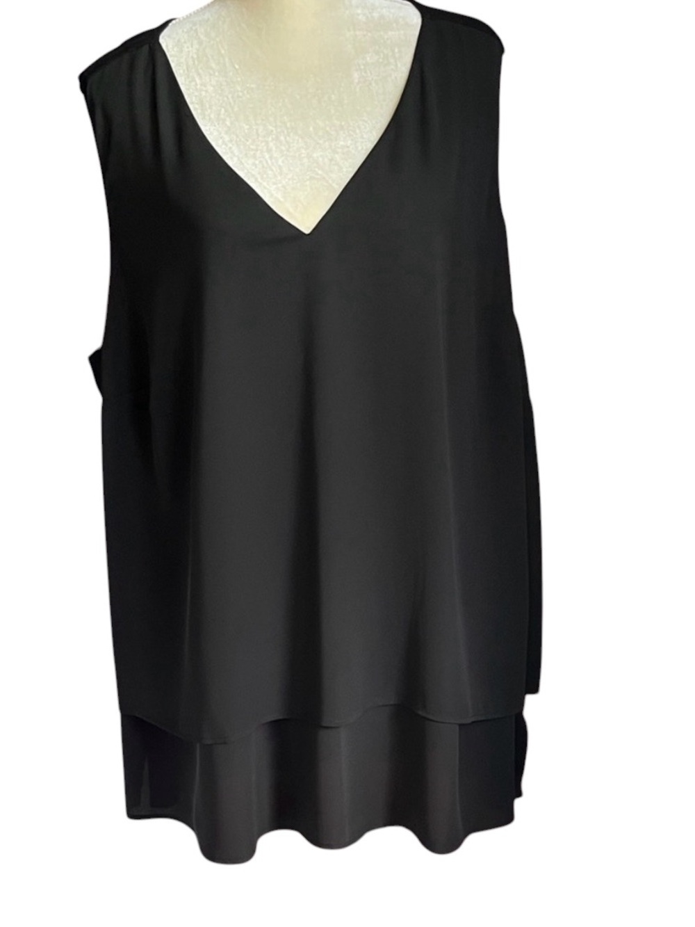 MICHAEL Michael Kors Black Layered Chiffon Tunic Top 3X Plus Size